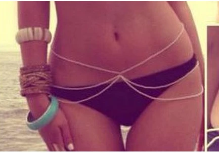 2014 Новое поступление сексапильная цепочка на талию для бикини тонкая Тройная