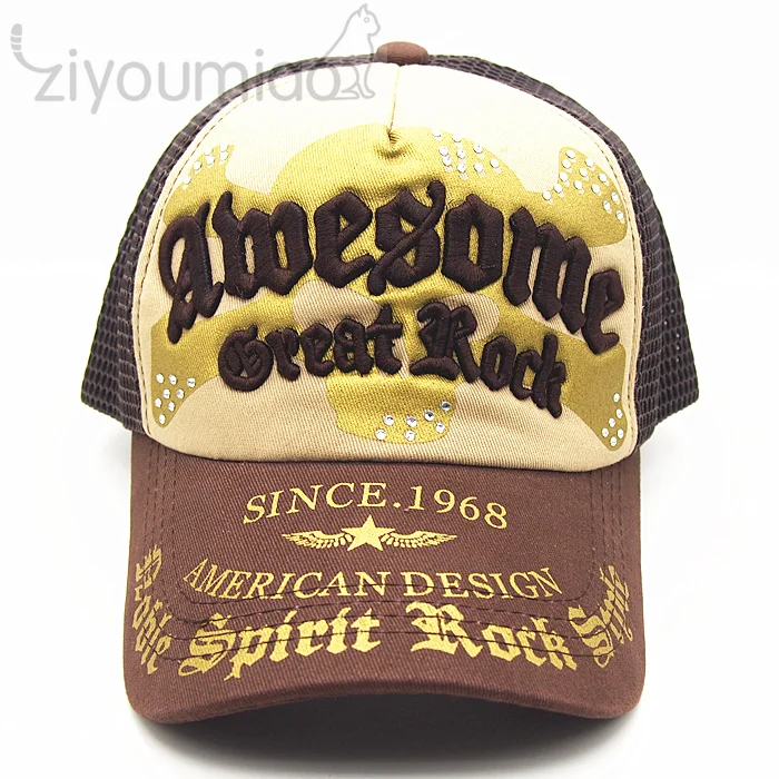 

Grid Hollow Casual Trip Fishing Sport F1 Race Rock Dancer Sport Camping Training Casquette Gift Diamond Cap Hat Rock 500002