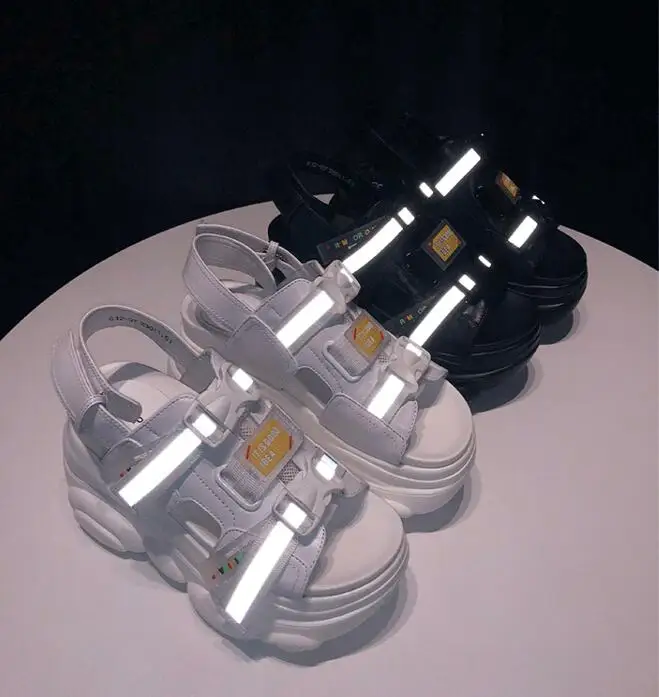 Stylesowner Летняя обувь Сандалии 9 см платформа увеличенный каблук для отдыха