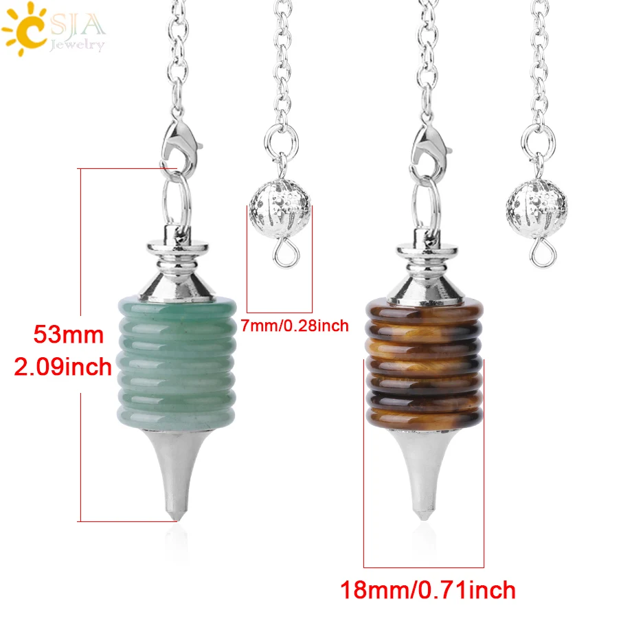 CSJA натуральный камень Маятник для придавая гадания круглая плита Исцеление