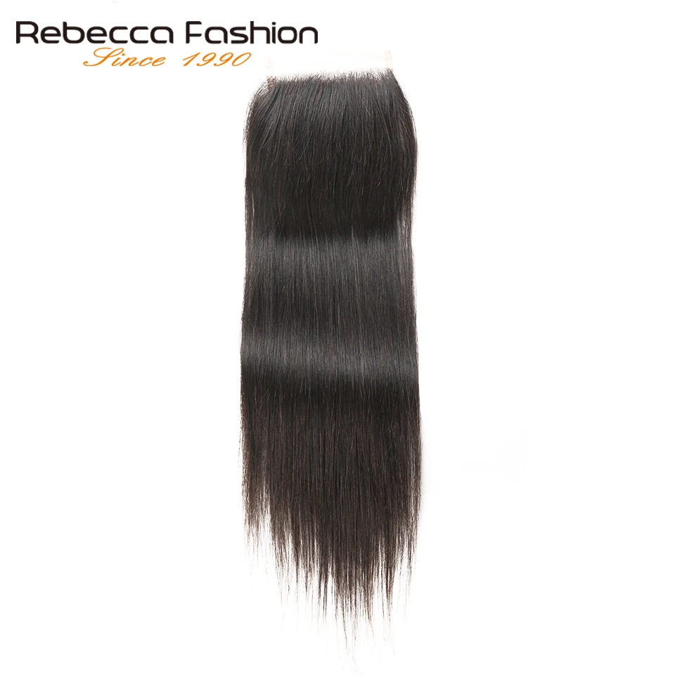 Волосы Rebecca прямые 4x4 свободные три части Remy натуральные 8-20 дюймов | Шиньоны и