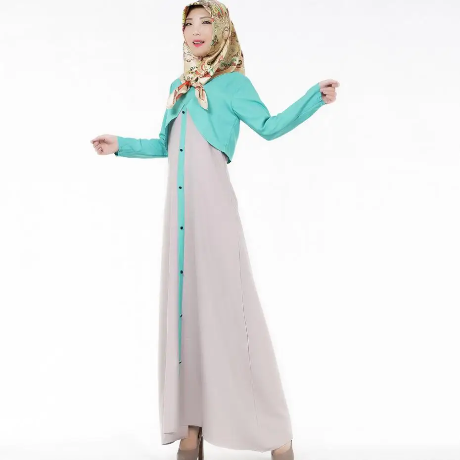 Мусульманское Стиль женская одежда новое поступление 2017 хлопок макси платье с