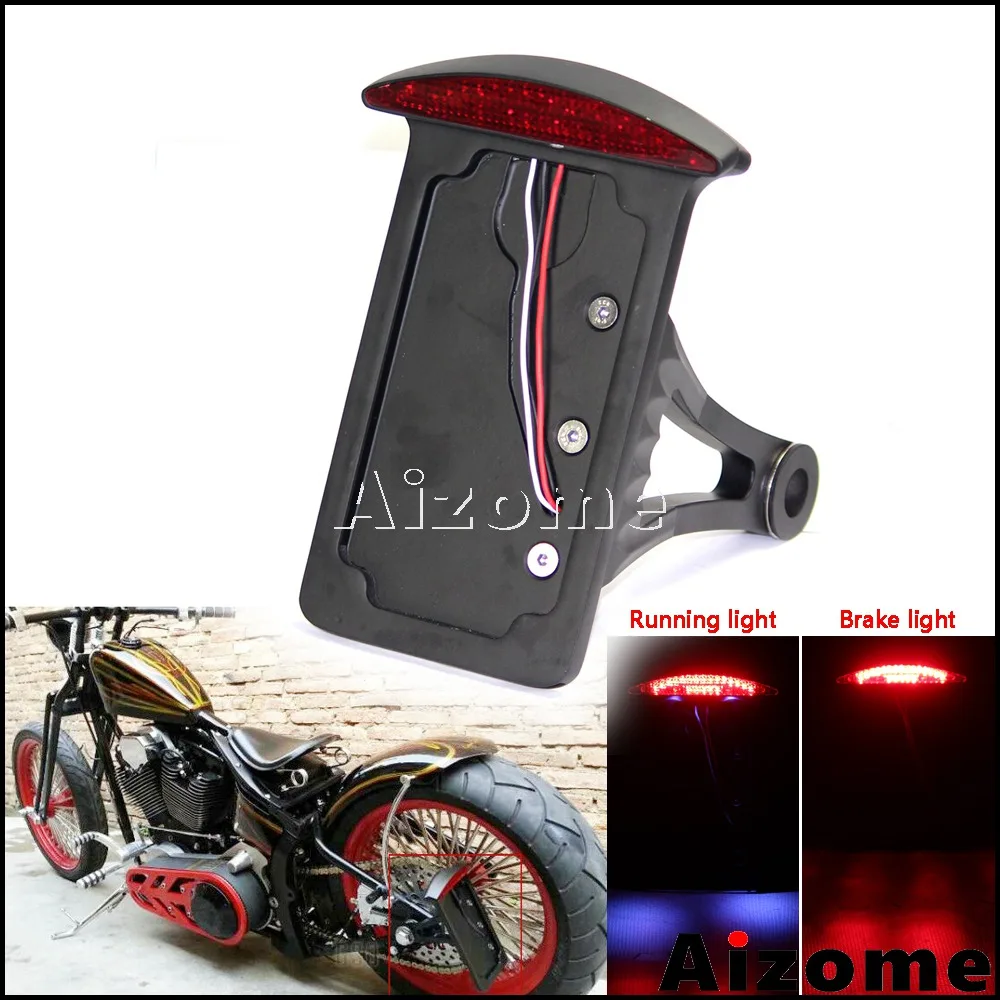 

1" 7/8" Axle Vertical Side Mount LED License Plate Holder For Harley Sportster Bobber Chopper Number Plate Tail Light Bracket