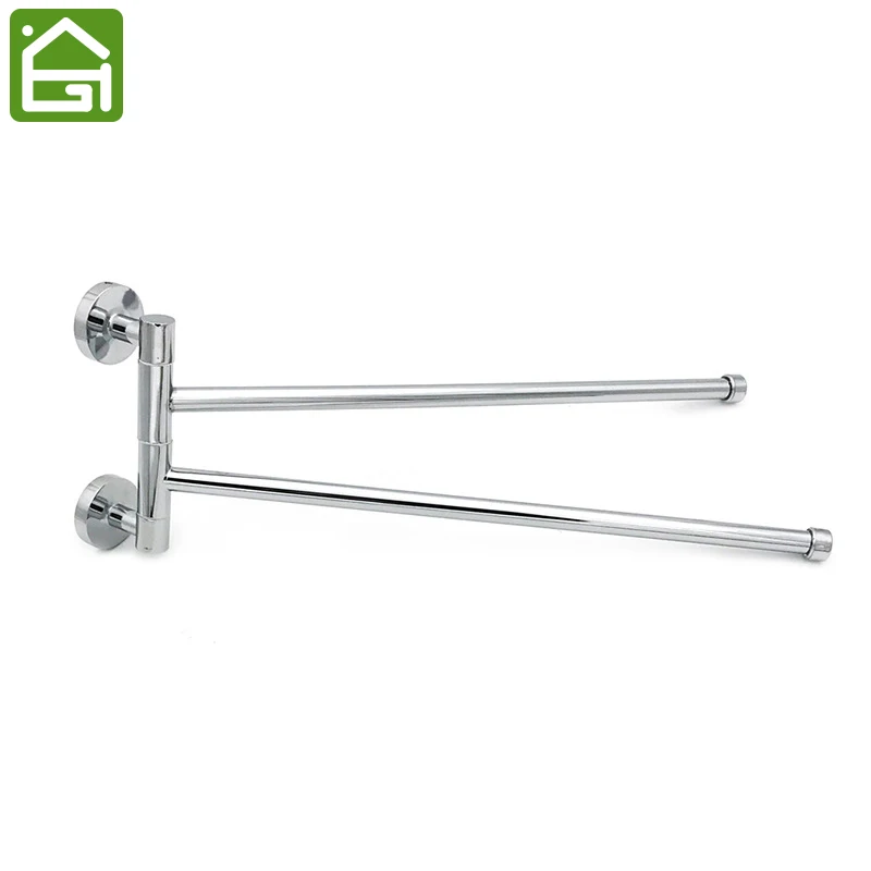 Chrome Stainless Steel 360 Degree Rotation Towel Rail Bathroom Wall Mounted Rack | Storage Holders &amp Racks