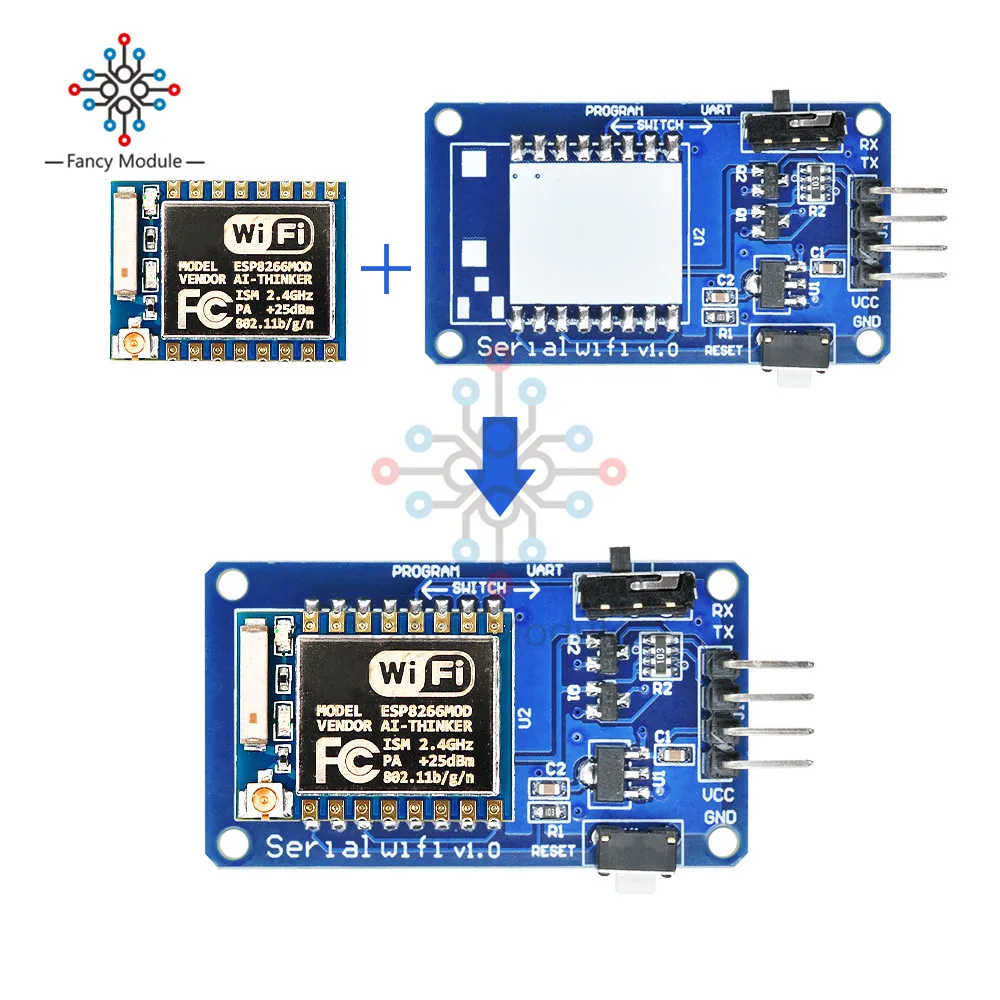 1 шт. Новый ESP8266 ESP 07 ESP07 серийный WIFI беспроводной адаптер плата V1.0 для Arduino
