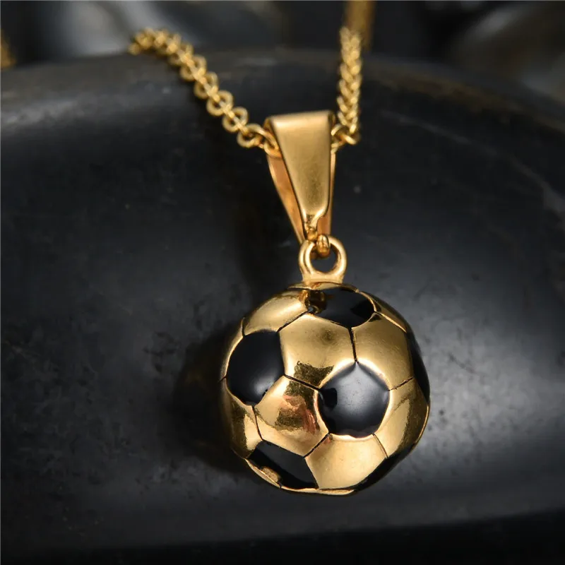 World Cup Stainless Steel Soccer Necklace Gold-Color Football Charm Pendants Colar For Men | Украшения и аксессуары