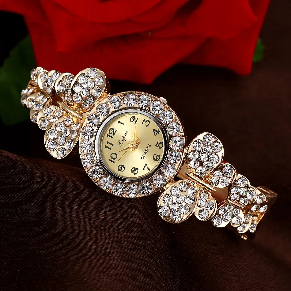 Lvpai Модные Винтажные женские часы с бриллиантовым кристаллом браслет наручные