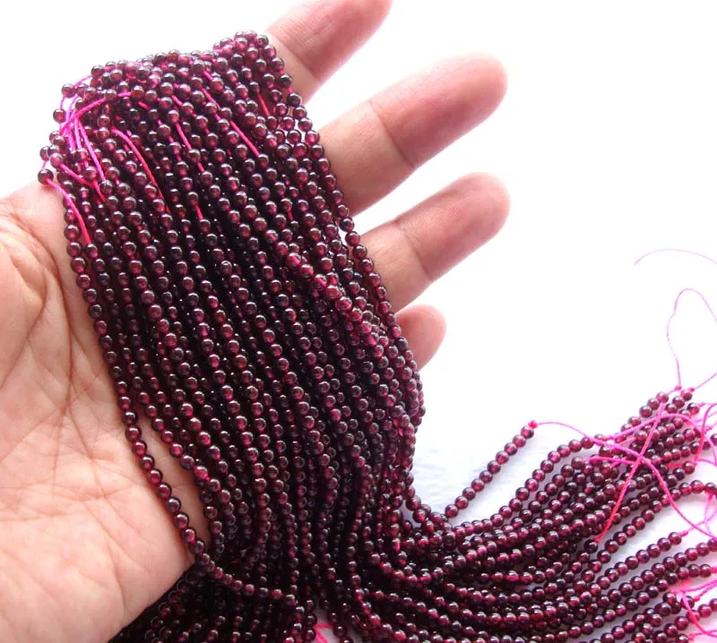 Natural Brazil Garnet Round 3mm Loose Beads For Jewelry Making DIY Bracelet Necklace Earrings | Украшения и аксессуары