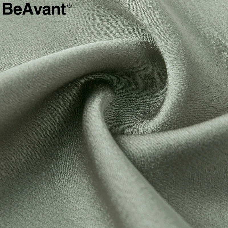 BeAvant, сексуальные зеленые женские Сатиновые топы, с оборками, с поясом, женские летние укороченные топы, камзол, вечерние, Клубные, женские облегающие Топы