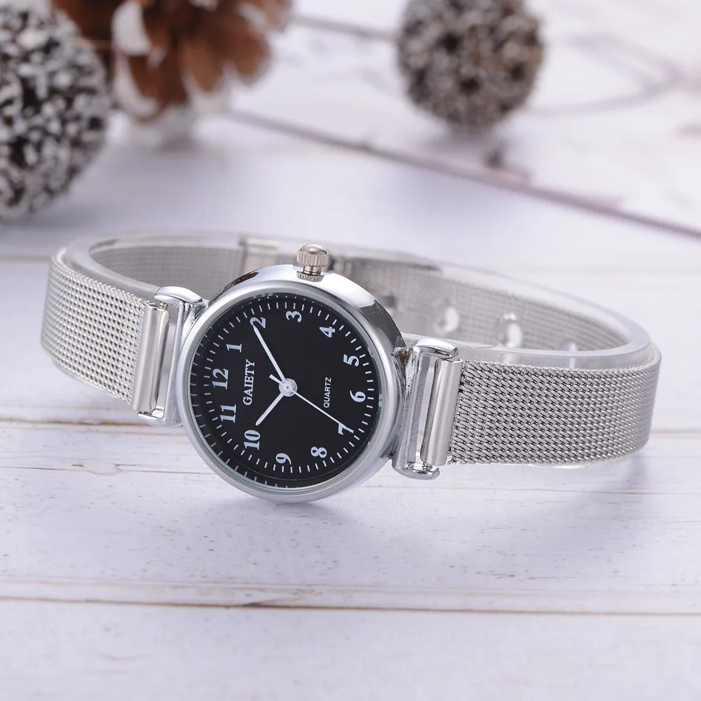 

Simple silver watches women blue stainless steel mesh strap fashion casual wild quartz bracelet watch relogio feminino Female Fi