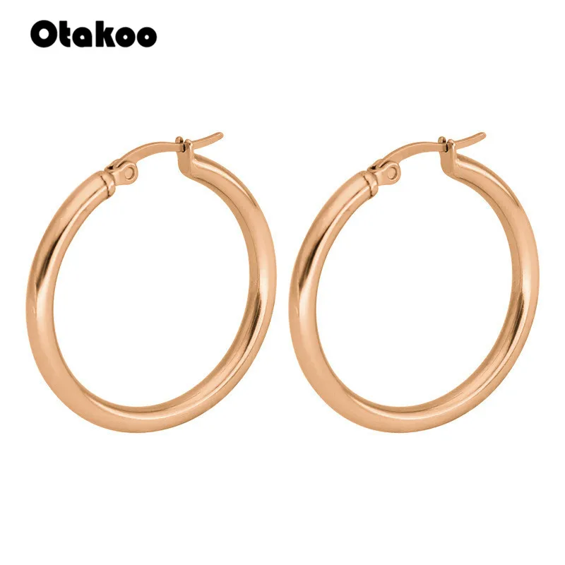 Otakoo маленькие серьги-кольца золотого цвета из нержавеющей стали для женщин и