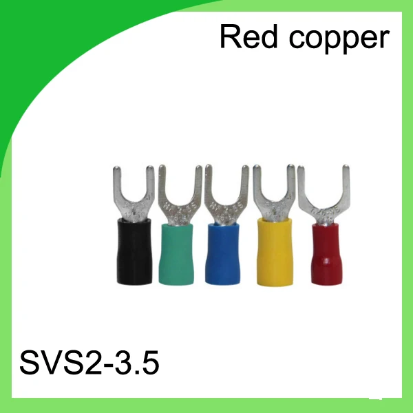 

good quailty red copper 1000 PCS SVS2-3.5 Cold Pressed Terminal Connector Suitable for 22AWG - 16AWG Cable lug