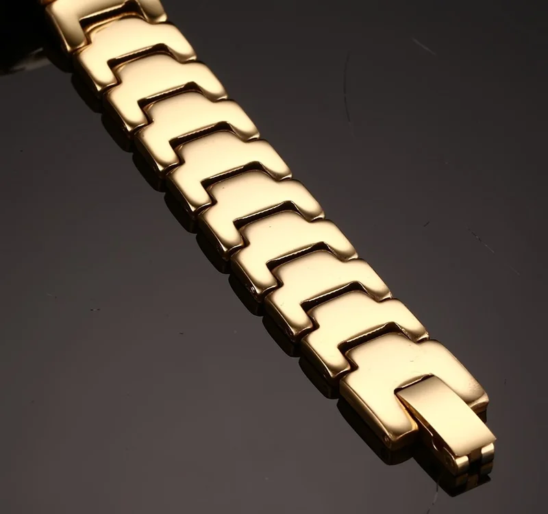 Нержавеющая сталь золото-цвет Слитки Цепи Для Мужчин's Браслеты часы цепочка