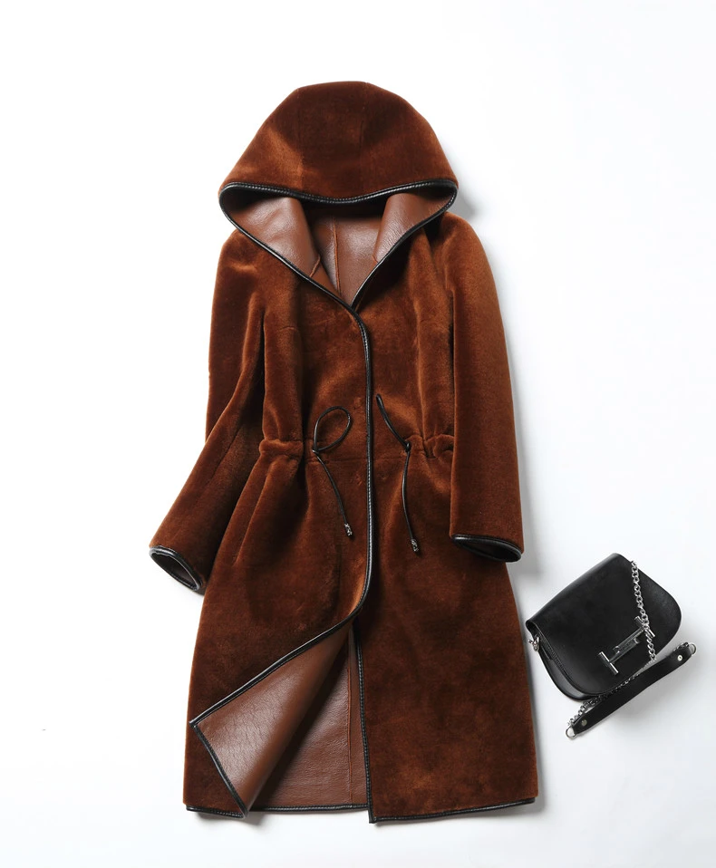 Женское удлиненное пальто из иск. кожи OFTBUY искусственной на подкладке