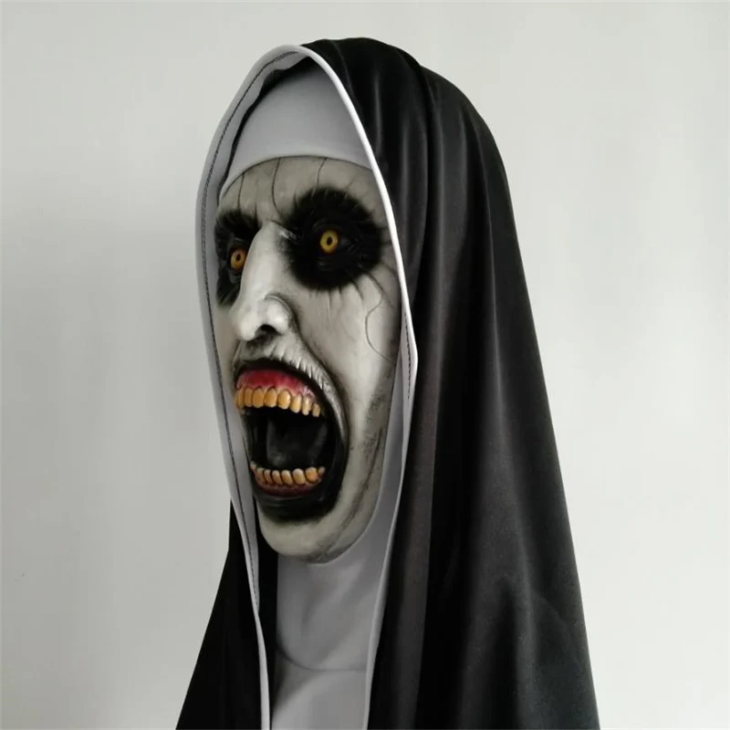 Латексная Маска для Хэллоуина Conjuring 2 головной убор карнавальный мяч Nun Terror Ghost Mask