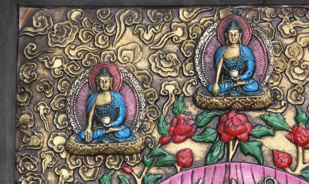 Бесплатная доставка 30.4 &quotТибет Деревянный Меди Живопись 1000 Arms Авалокитешвара