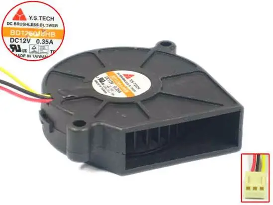3-проводной Вентилятор охлаждения сервера Y.S TECH BD126018HB DC 12 В 0,35 а 60x60x18 мм