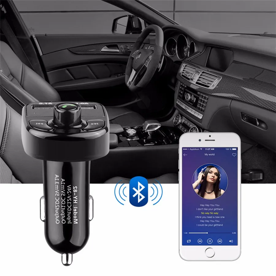 Супер Bluetooth автомобильный комплект, набор громкой связи, fm-передатчик, MP3 музыкальный плеер, 5 В, 4.1A, двойное USB Автомобильное зарядное устройство, телефон, поддержка Micro SD карты