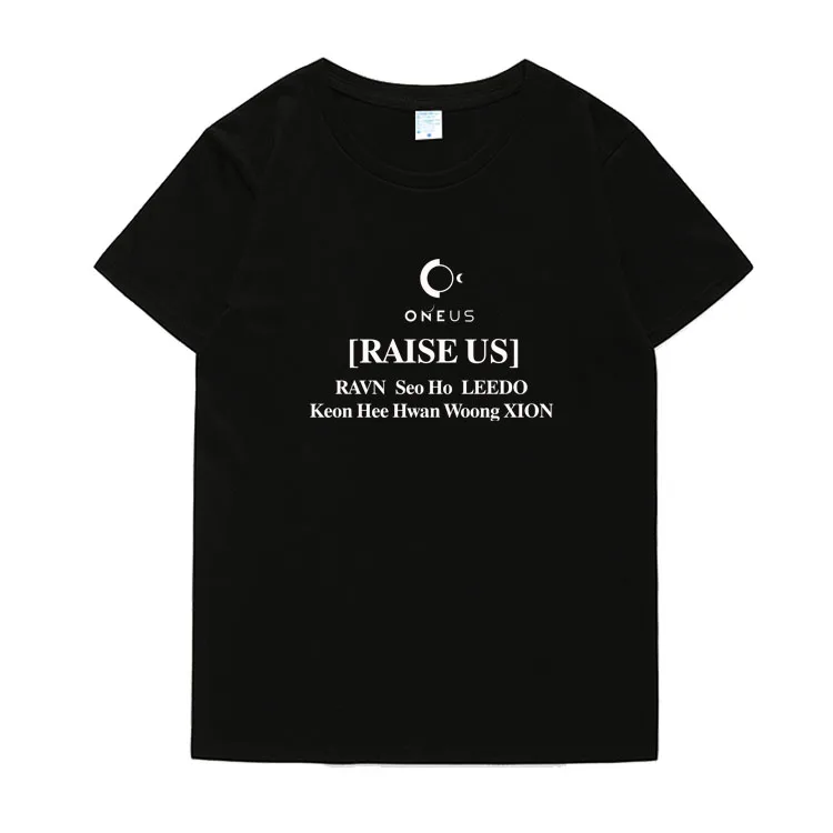 Kpop oneus new album raise us Футболка с принтом всех иммитов летняя футболка унисекс круглым