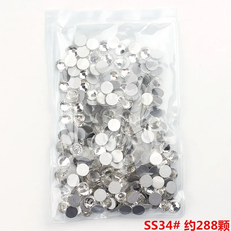 Лучший супер Блеск Стразы Кристалл AB SS3-SS40 1440 шт. Nail glass Nail Art Стразы украшения для ногтей