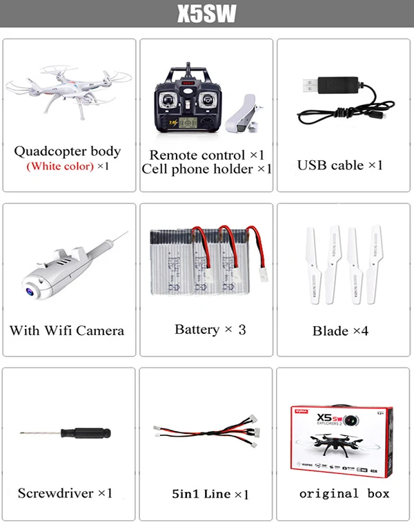X5SW white 3bat5inLN SYMA X5SW WI-FI RC квадролет с дистанционным управлением с видом от первого лица Квадрокоптер с дистанционным управлением и Камера Безголовый 2,4G 6-осевой в режиме реального времени, дистанционное Управление вертолет Квадрокоптер игрушка - Цвет: X5SW white 3bat5inLN