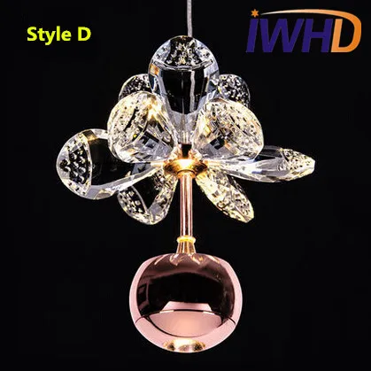 Современные хрустальные светодиодные подвесные светильники с цветами