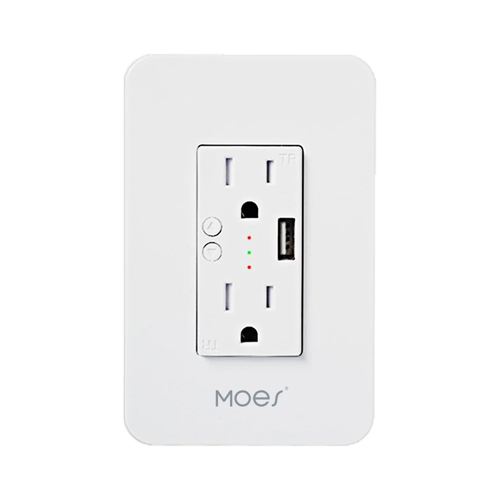 US Wall Outlets Wi-Fi умные розетки питания с 2 usb-разъемами Smart Life/Tuya приложение дистанционное управление в любом месте работа с Alexa Google Home - Цвет: US Wall Outlets