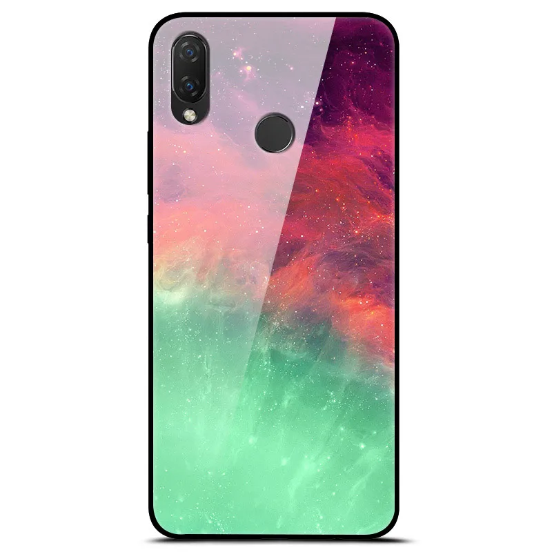 Для huawei Nova 3 чехол 6,3 ''стекло закаленное Роскошная твердая задняя крышка для huawei Nova 3 чехол для телефона NOVA3 Coque Мягкий Бампер Funda - Цвет: 57