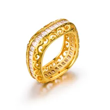 Роскошное женское кольцо HUITAN с крупным покрытием желтого золота