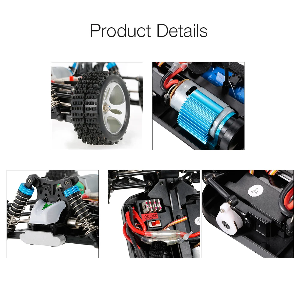 Wltoys A959 A RC внедорожный автомобиль багги 1/18 Масштаб 2 4G 4WD Электрический RTR монстр