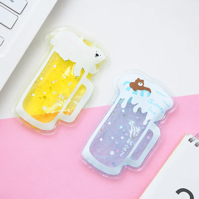 PACGOTH кавайный мультяшный медведь Пиво Мини Портативный ПВХ ледяной пакет