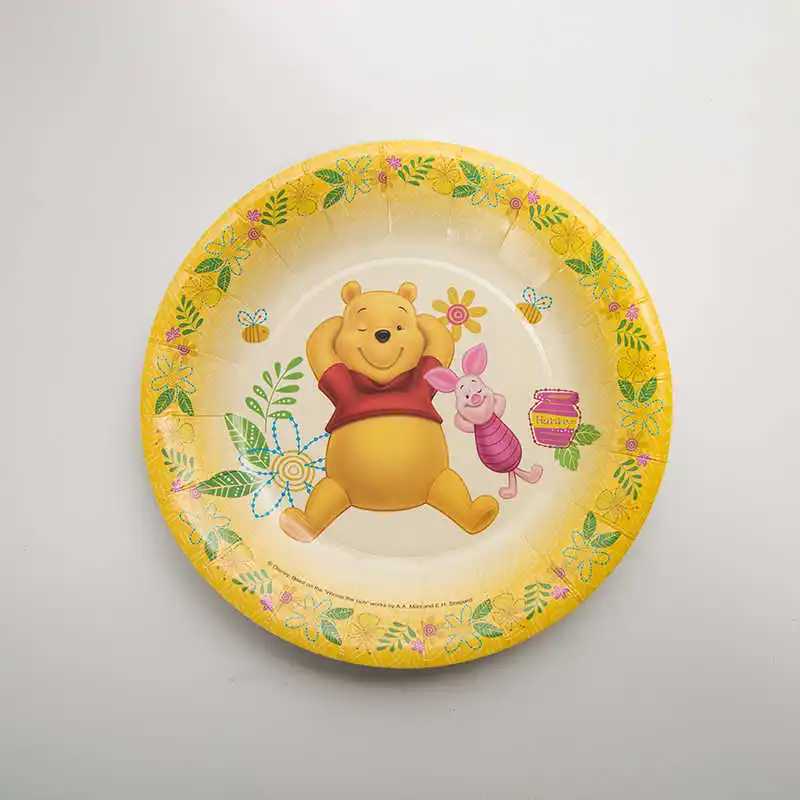 6pcs 7 inch plate Винни Пух одноразовая посуда набор чашки, ребенок, душ Аксессуары для вечеринки, дня рождения вечерние одноразовые чашки - Цвет: 6pcs 7 inch plate