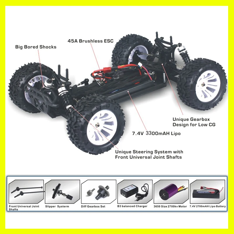 Vrx гоночный автомобиль RC 1:10 Масштаб дистанционного управления Rc Car/RC автомобиль RH1013 4WD 2,4 ГГц пульт дистанционного управления, без Аккумулятор и зарядное устройство