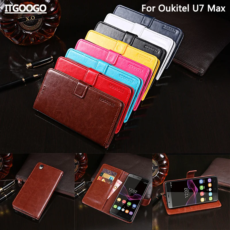 Чехол для Oukitel U7 Max чехол 5 дюймов высокое качество кожаный с откидной крышкой