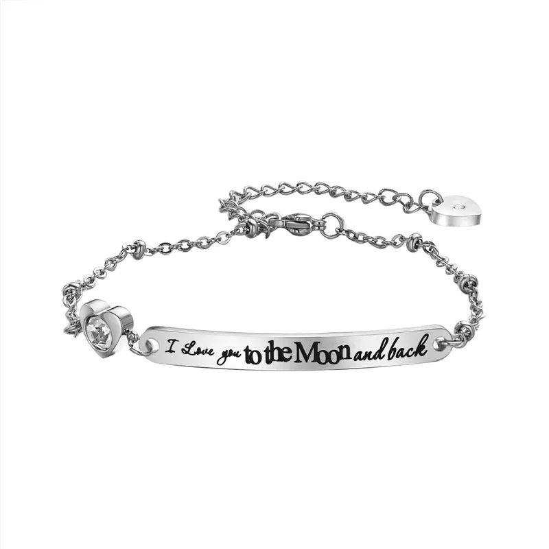 URIMTHUM трендовый женский браслет I love you to the moon and back глубокая гравировка из