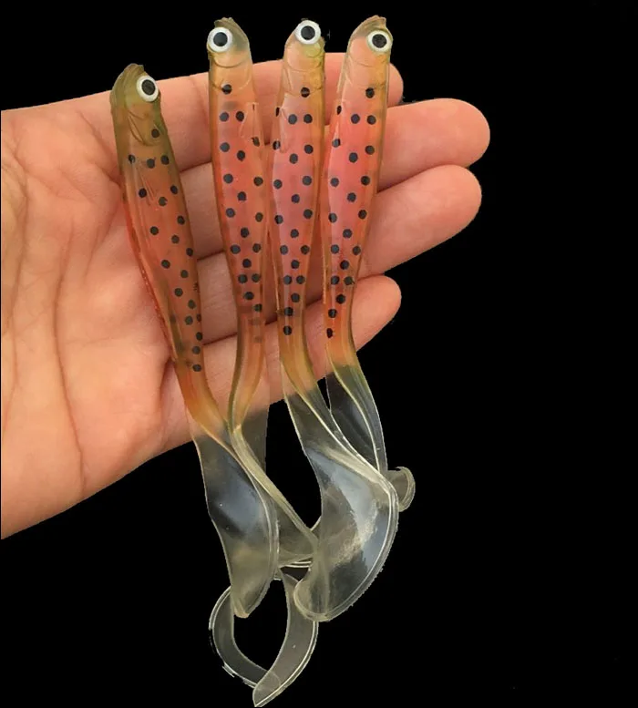 Горячая 10 шт. 10 см Мягкая приманка Одиночная приманка Tail Grub Гольян рыболовные приманки isca искусственные