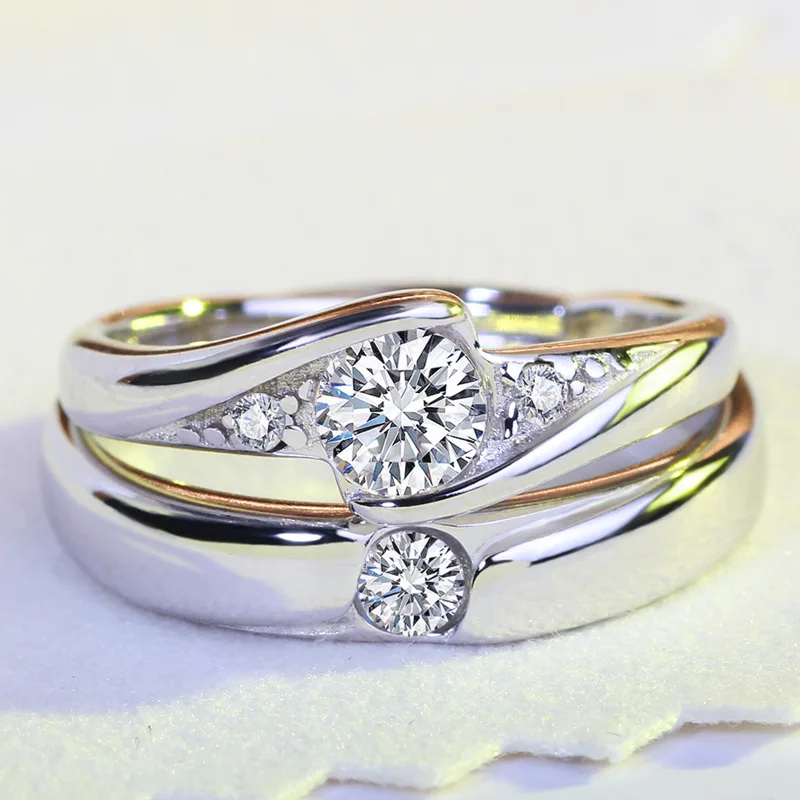

echte pure 925 Sterling Silver Wedding Jewelry Rings for Women Crystal Ring Anillos anel feminino bague argent S925 femme