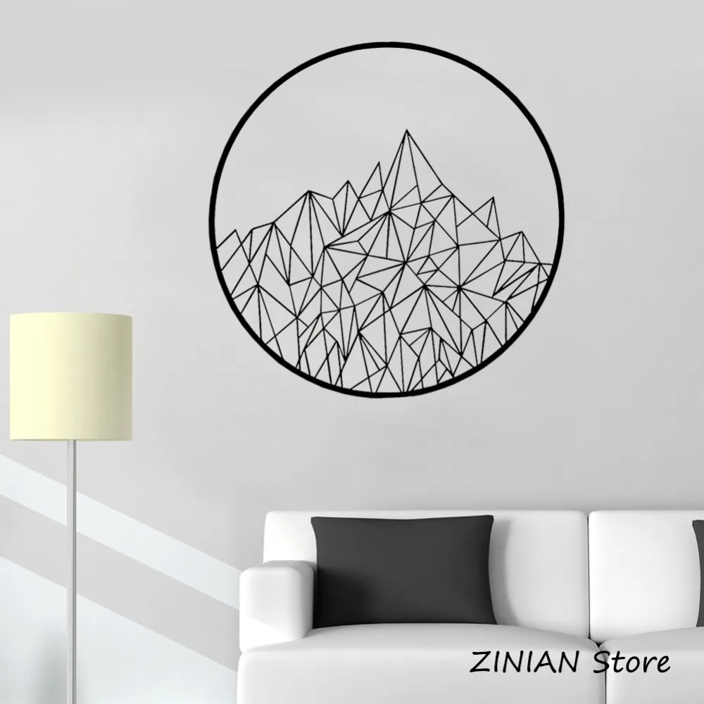 

Modern Geometric Wall Decal Mountain Removable Vinyl Wall Sticker Home Decor Living Room Bedroom Art Decorate Wallpaper Z122