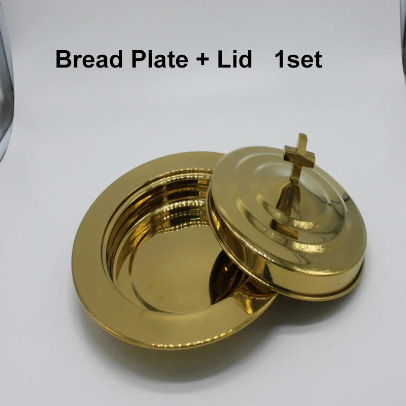 Church Supplier Brasstone--Stainless Steel Communion Round Tray set and Bread | Дом и сад