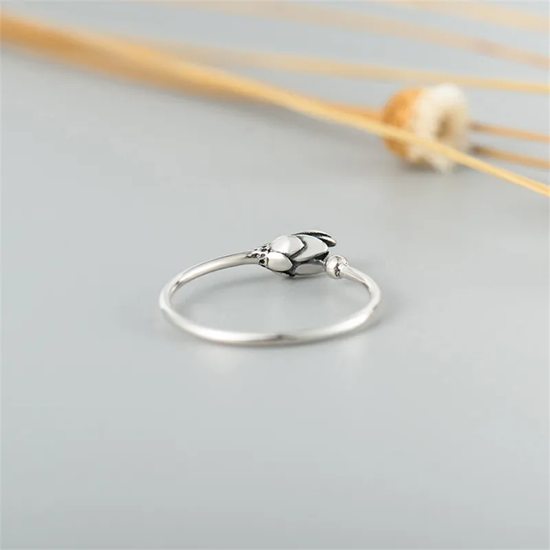 Женское кольцо с цветком лотоса MOLIAM Винтажное из серебра 925 пробы открытым