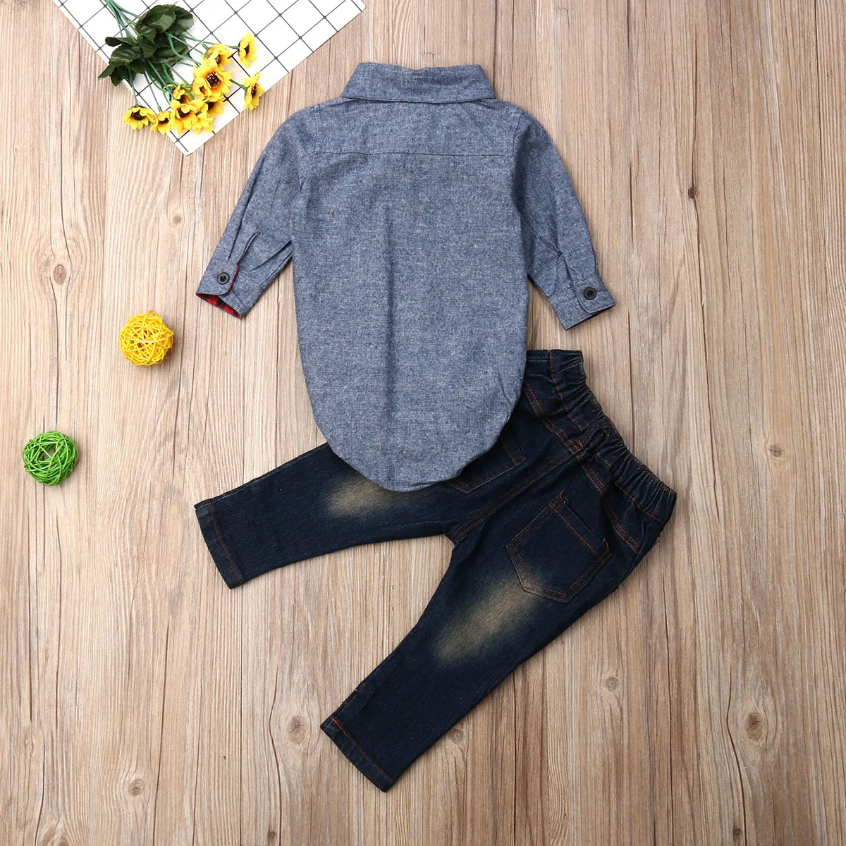 Комплект одежды для новорожденных мальчиков 2 шт./компл. комбинезоны с длинными