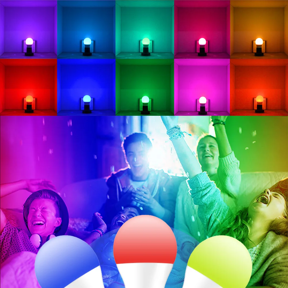 Dimmable RGB светодиодный лампы светильник 10 Вт E27 ламп 16 Цвет изменение внутренней