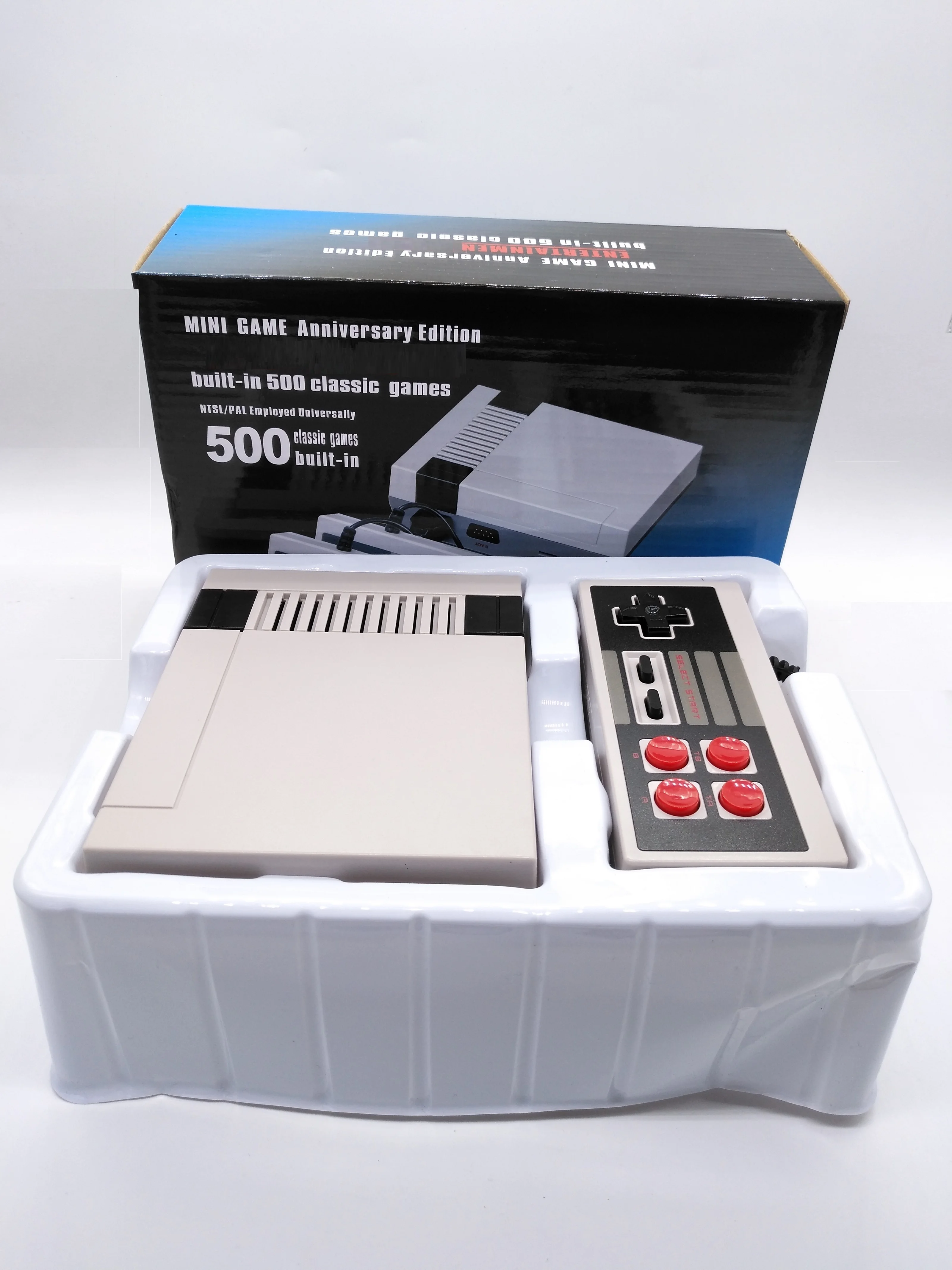 Мини ТВ игровой консоли для NES 8 bit игры с 500 различных Встроенные игры двойной Игровые поддерживает PAL и NTSC