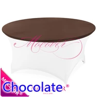 chocolate spandex tablecloth table cover fit for 5ft 6ft round tableslycra top cover for weddingbanquet and party decoration