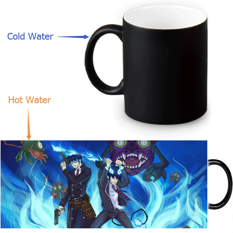 Кружки Ao no Exorcist кофейная кружка с тепловыделением для горячей воды меняющая цвет