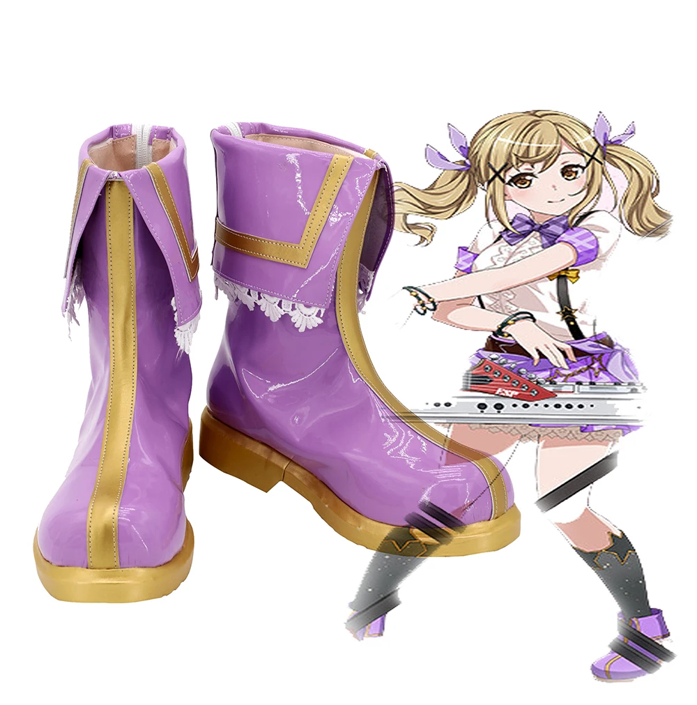 Фиолетовые ботинки для косплея BanG Dream Ichigaya Arisa сделанные на заказ любого