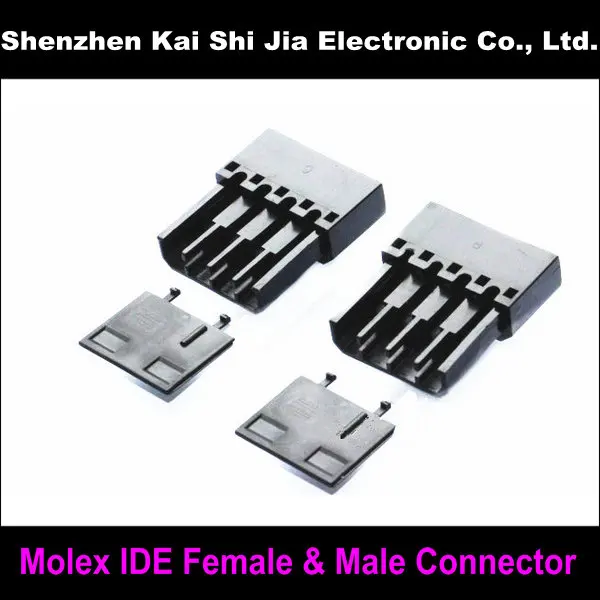 Черный DIY IDE Molex 4-контактный разъем питания Мама + папа | Компьютеры и офис