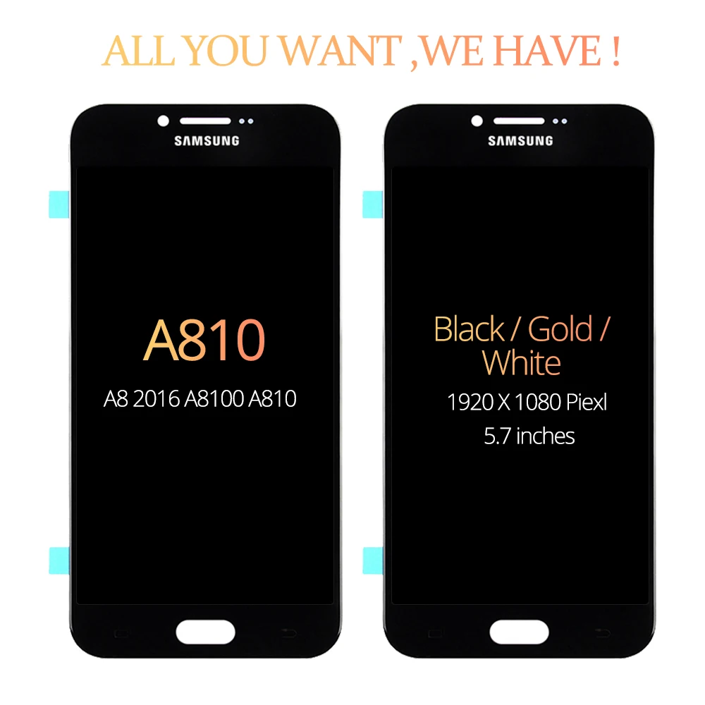 5," AMOLED A8 lcd для samsung Galaxy A8 A8100 A810 lcd дисплей кодирующий преобразователь сенсорного экрана в сборе Замена Бесплатный подарок