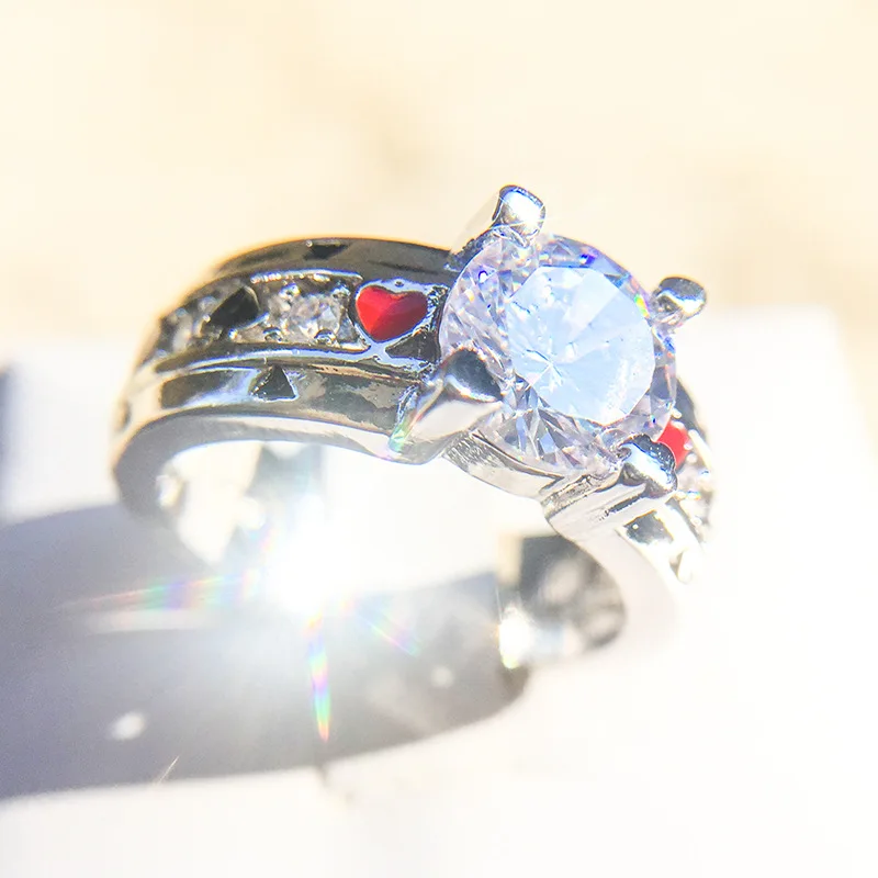 Love Magic Poker Rings Personality Spades A Black Red Europe and America Men's Punk Style SS02 | Украшения и аксессуары