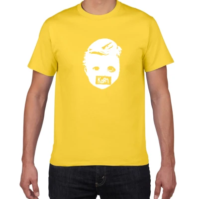 W302 yellow Новая летняя уличная одежда мужская футболка KORN Новая металлическая полоса футболка мужская хлопок Повседневная мужская одежда размера плюс топы тройники - Цвет: W302 yellow